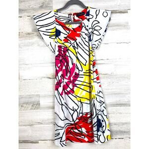 Piazza Sempione Womens 4 Multi Abstract Floral Luxury Mini Shift Dress NEW